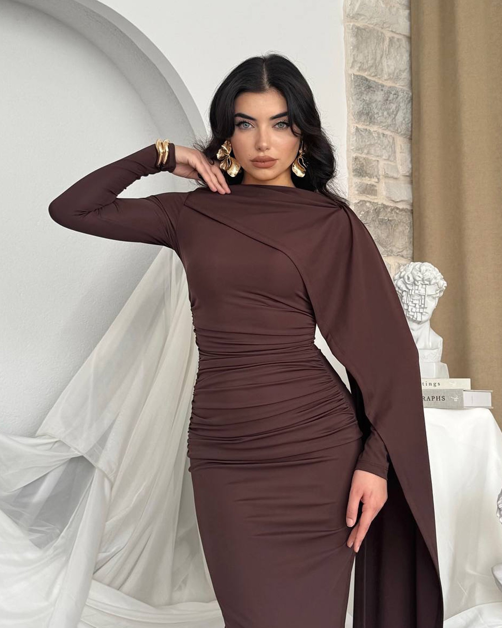 Maxi haljina Celandine - smeđa - Slika 2