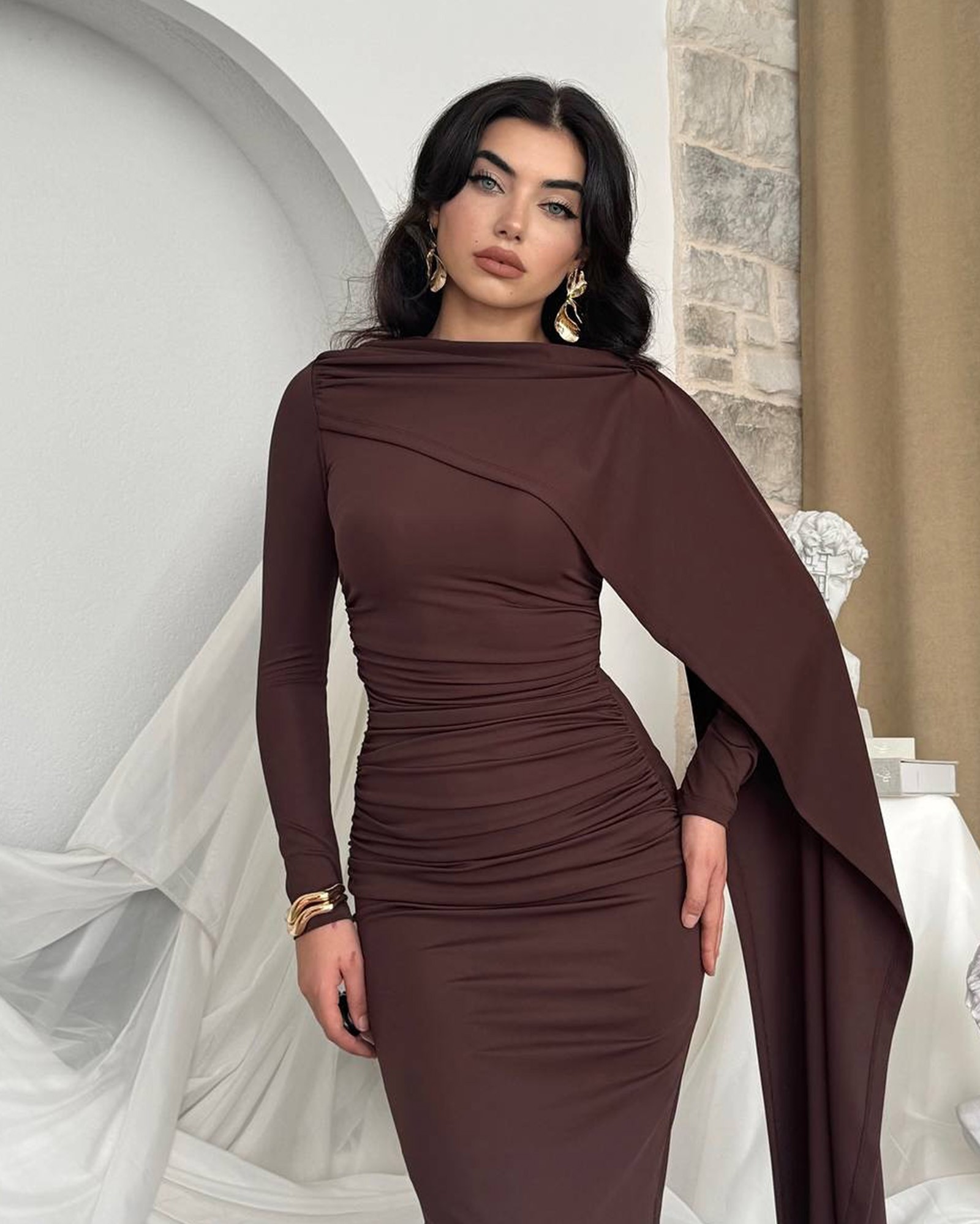 Maxi haljina Celandine - smeđa - Slika 4