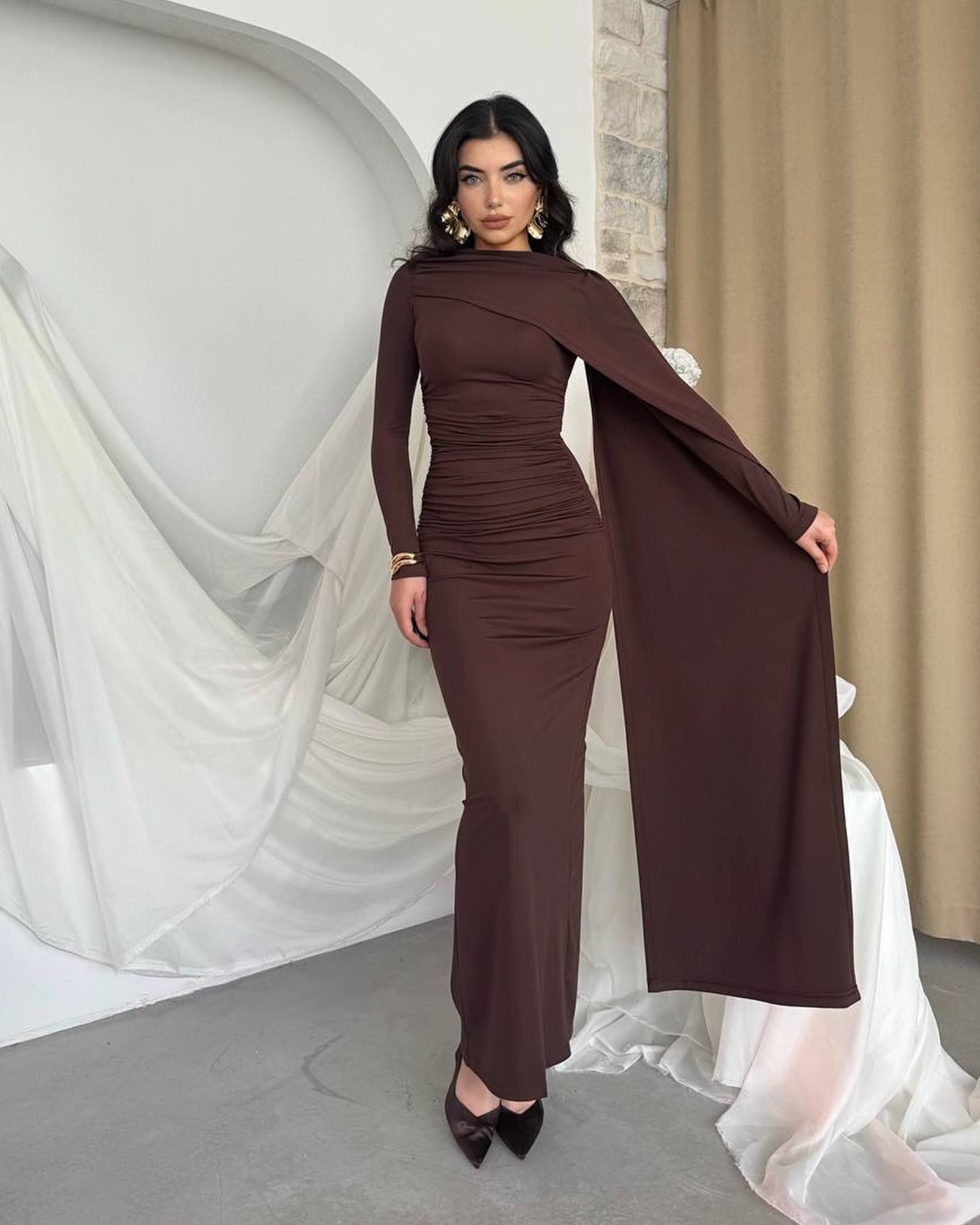 Maxi haljina Celandine - smeđa - Slika 5