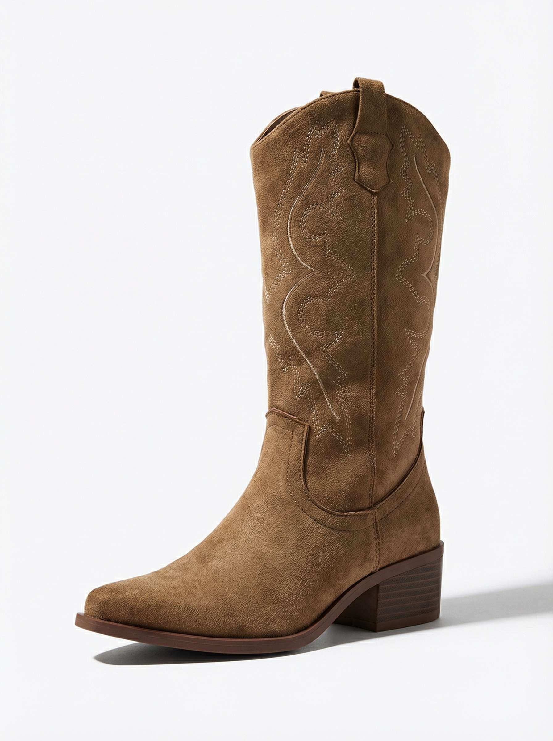 Western čizme s petom - khaki - Slika 2