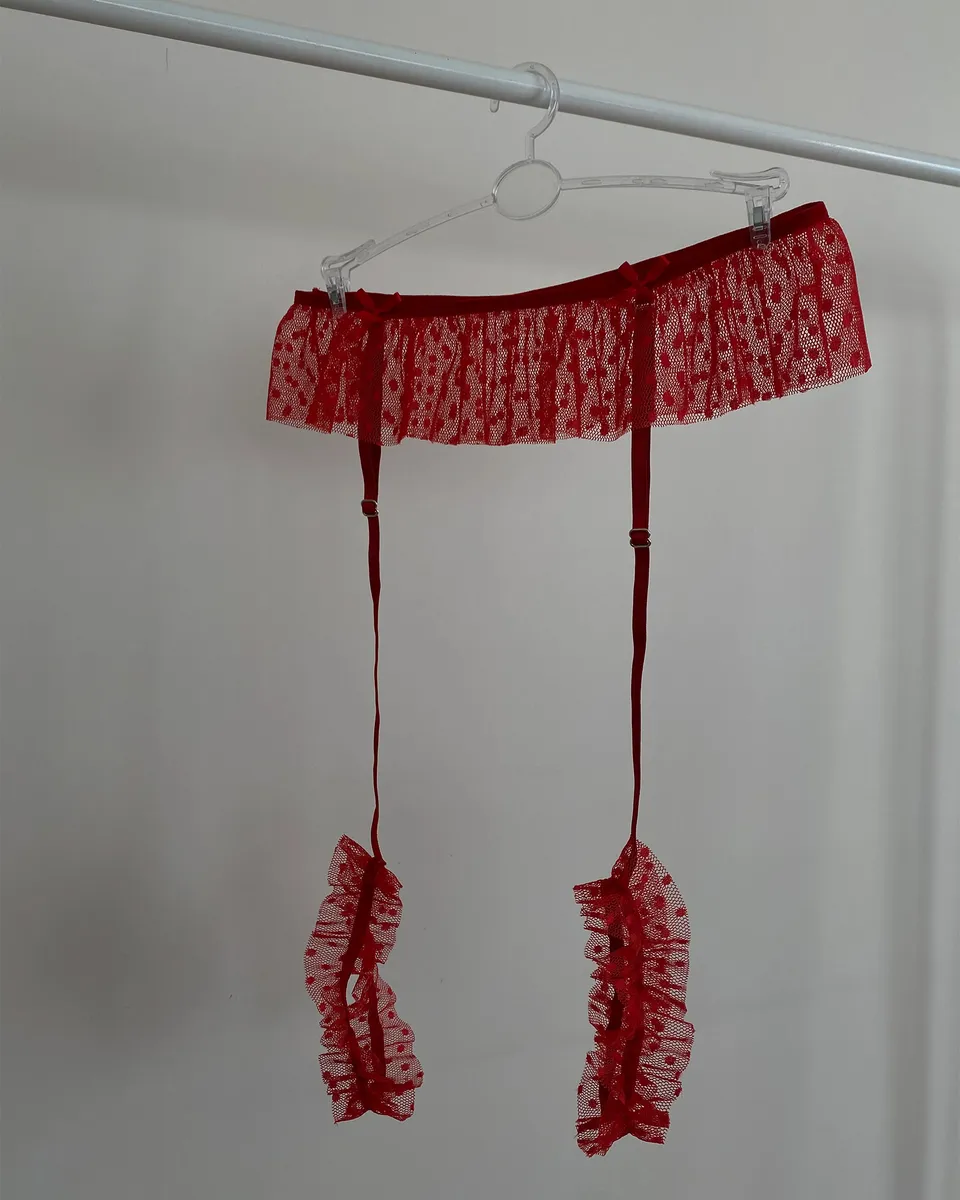 Trodjelni lingerie set Lolita - crveni - Slika 5