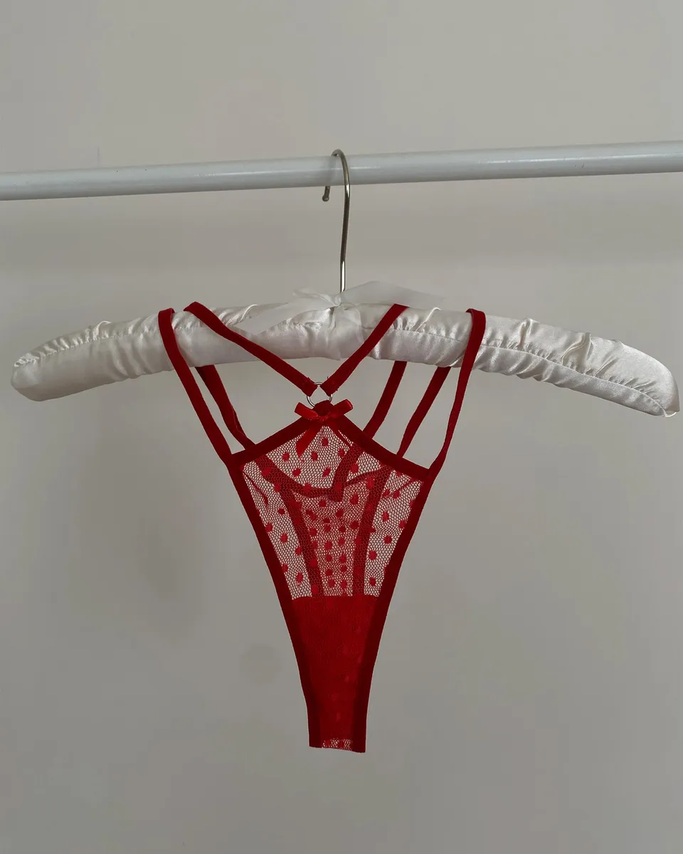 Trodjelni lingerie set Lolita - crveni - Slika 8