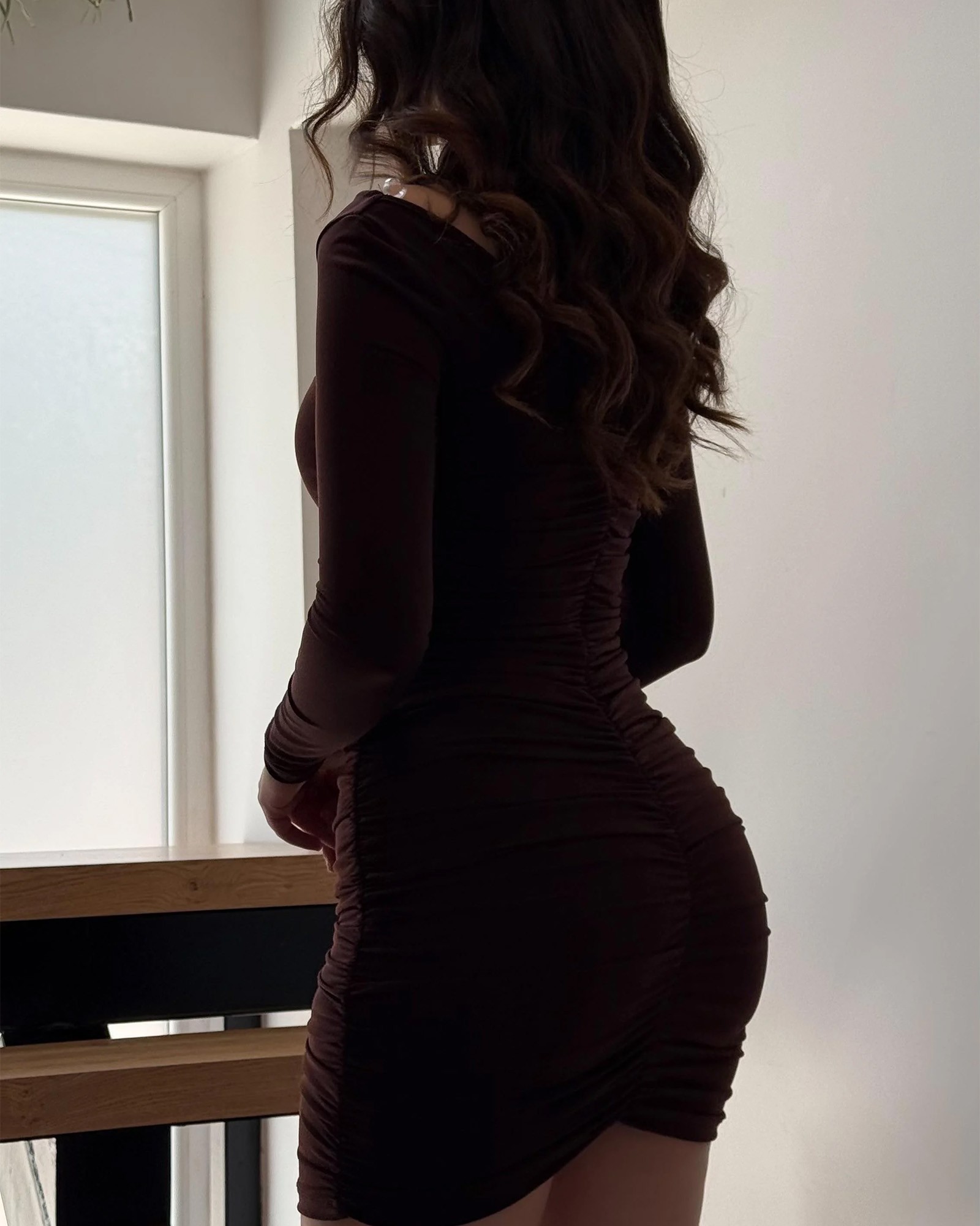 Mini haljina Josep - smeđa - Slika 2