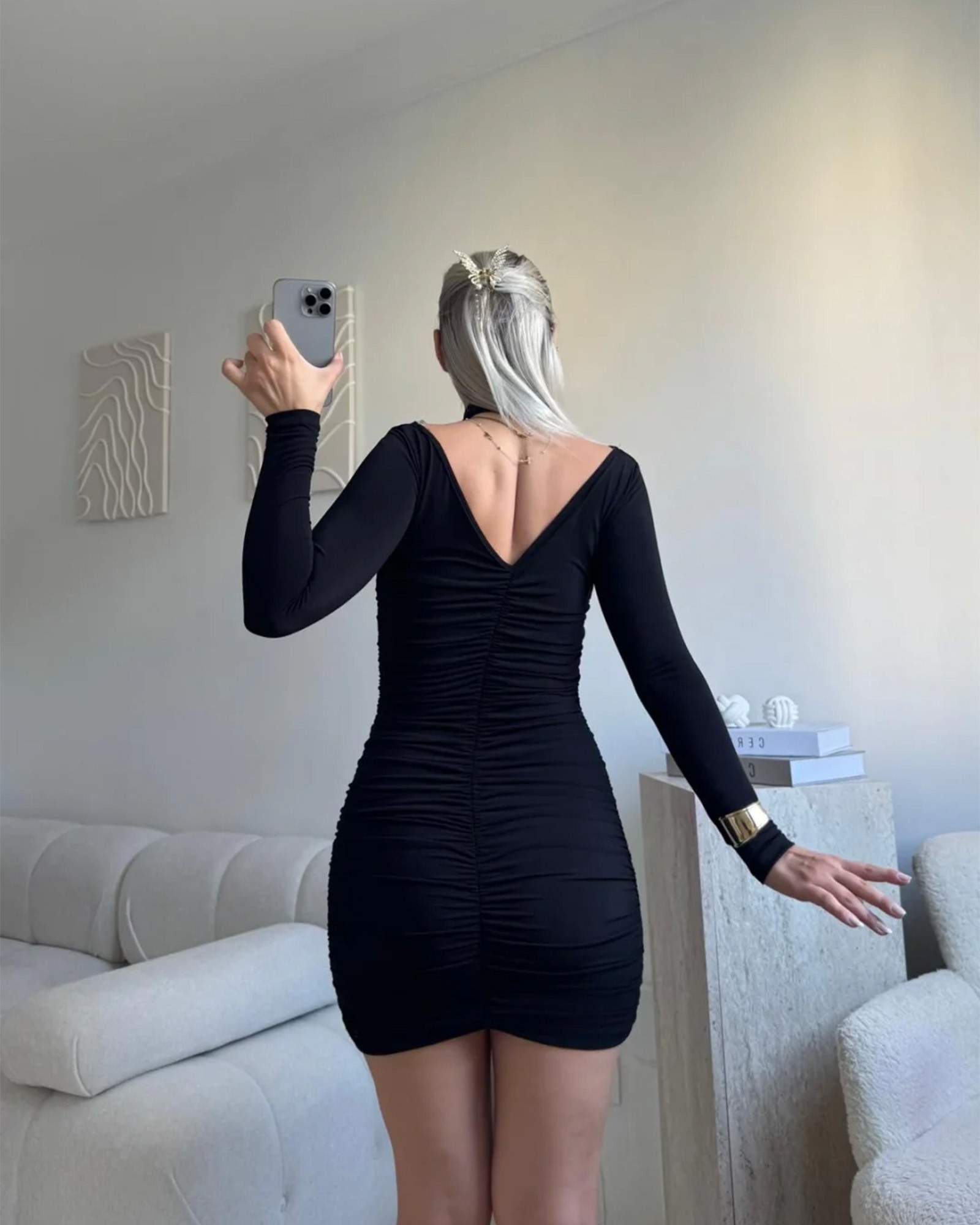 Mini haljina Josep - crna - Slika 2