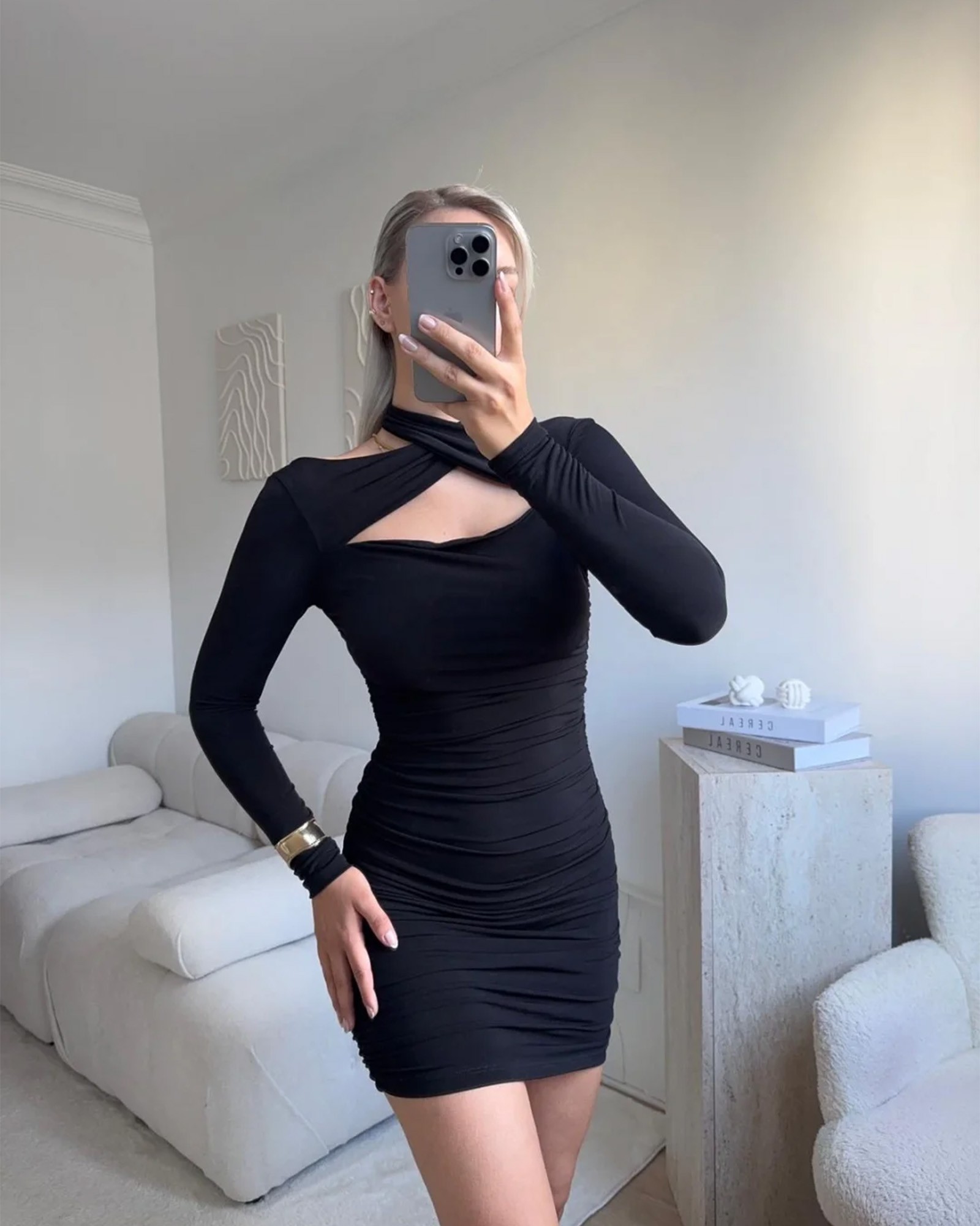 Mini haljina Josep - crna - Slika 3