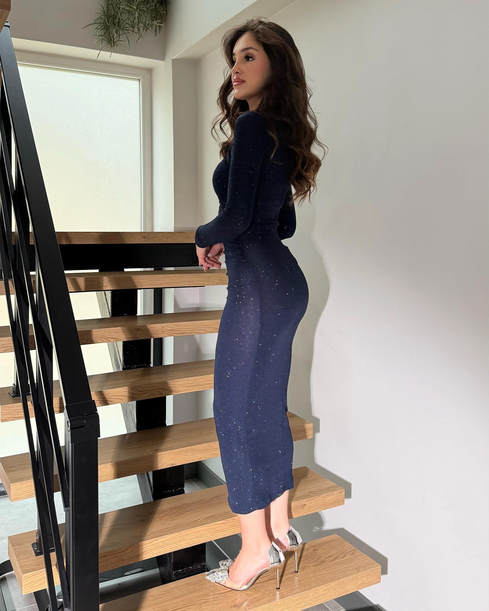 Midi haljina Rayla - tamnoplava - Slika 2