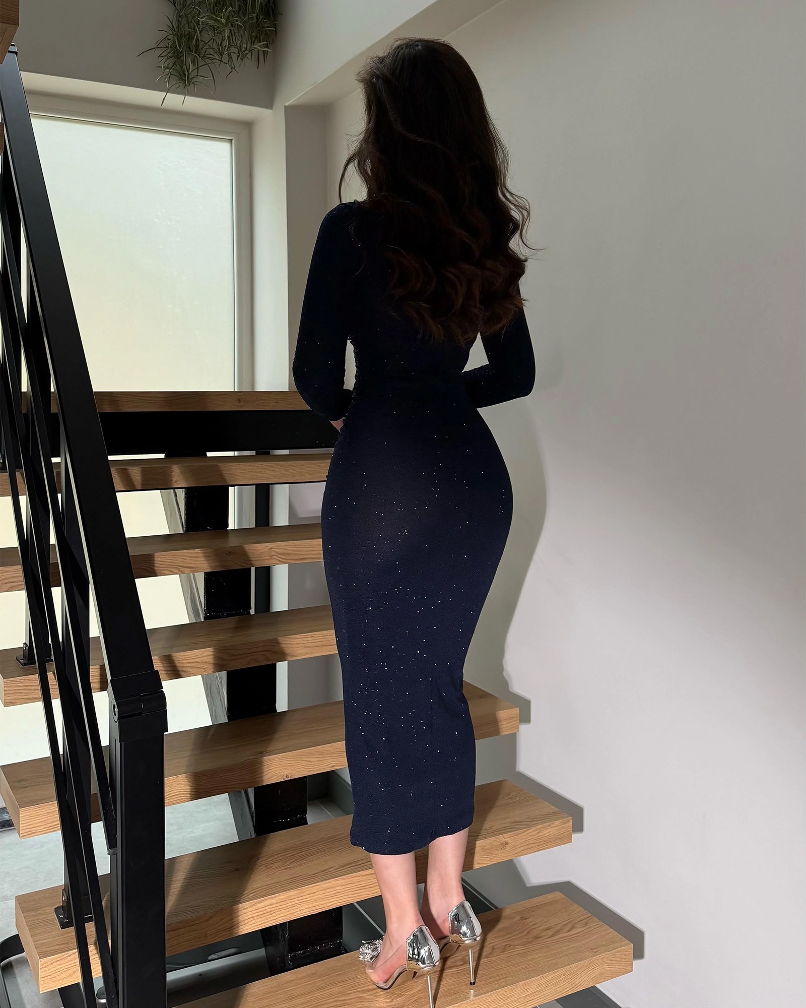 Midi haljina Rayla - tamnoplava - Slika 3