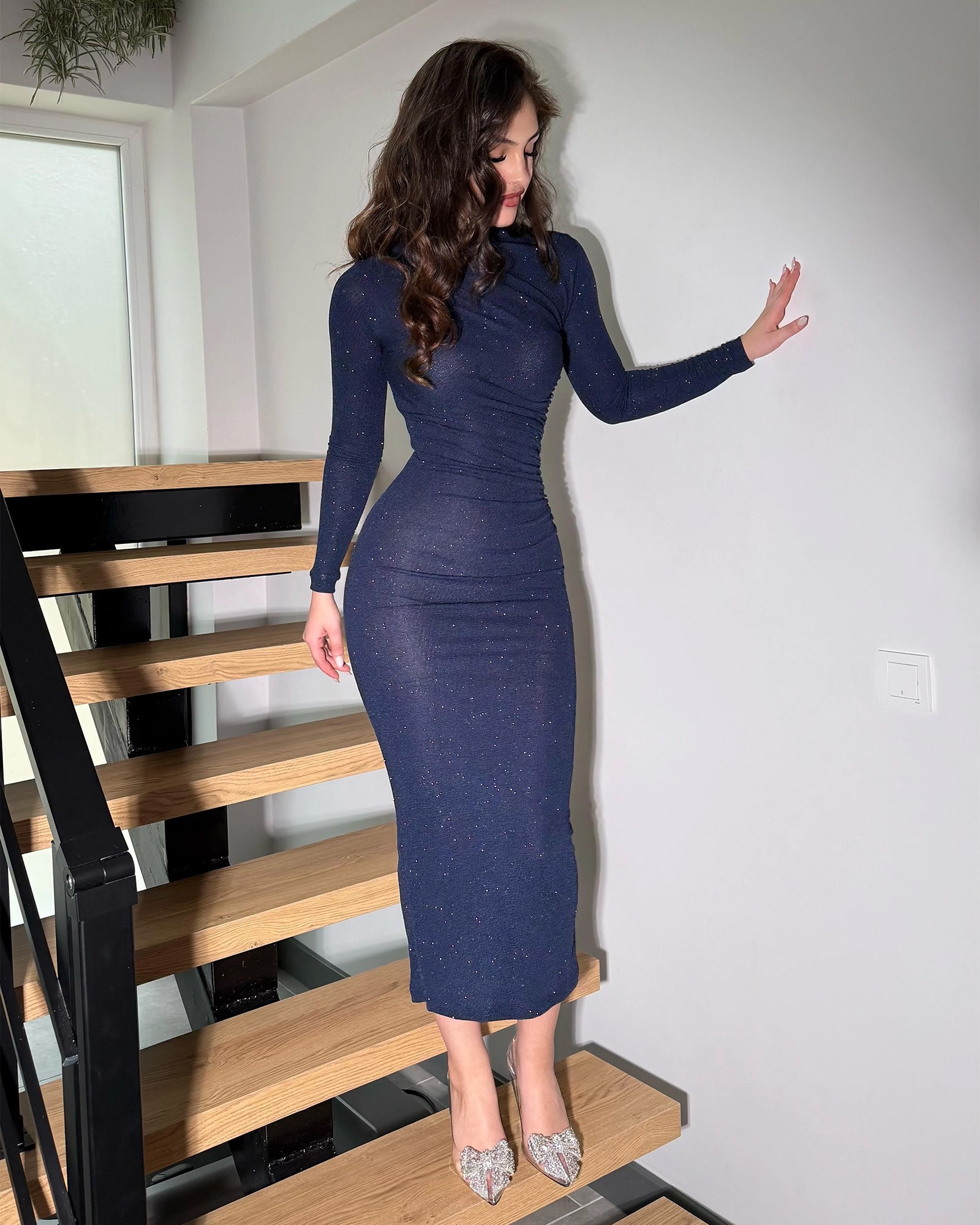 Midi haljina Rayla - tamnoplava - Slika 4