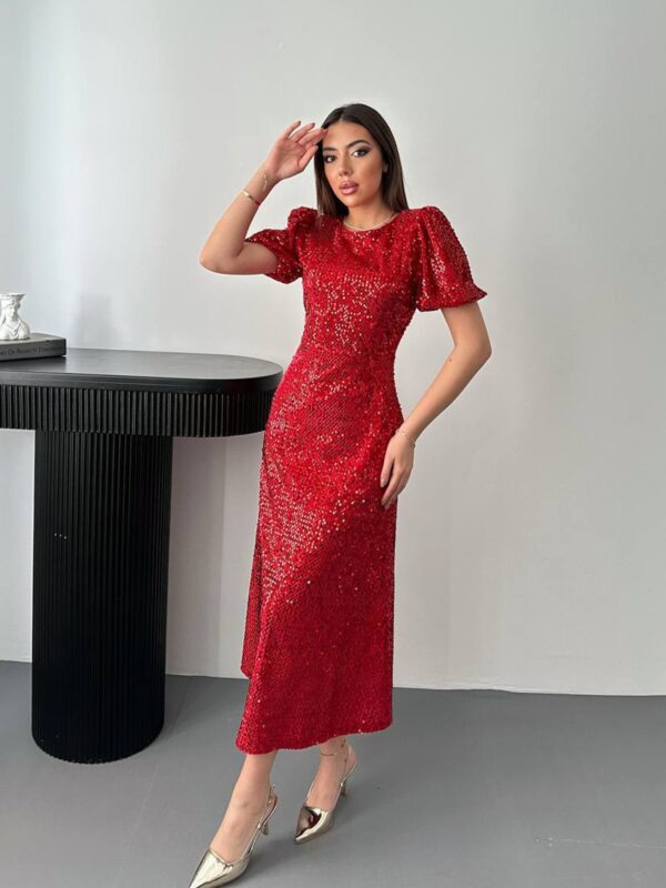 Midi haljina Lioren - crvena