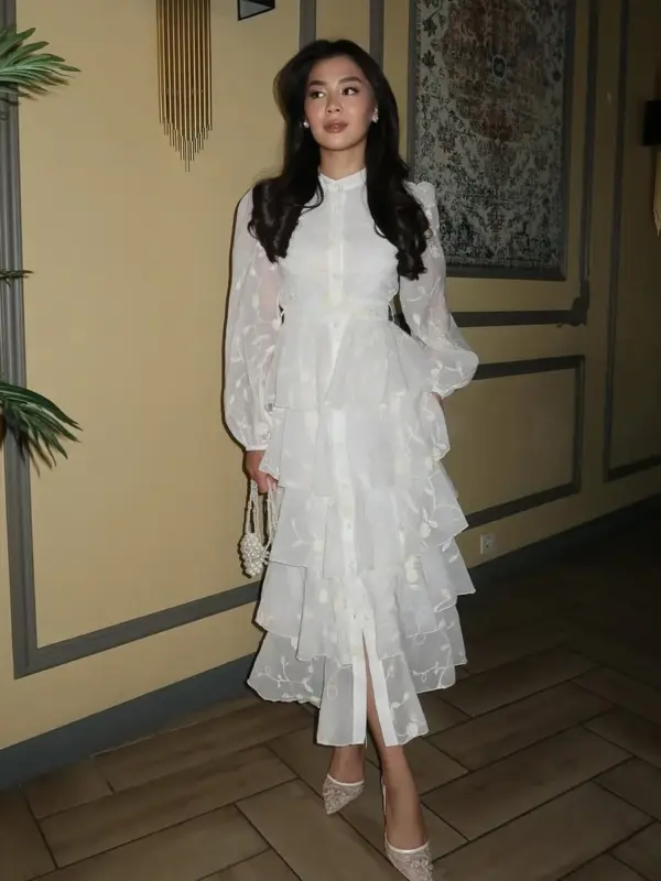 Midi haljina Aviora - bijela