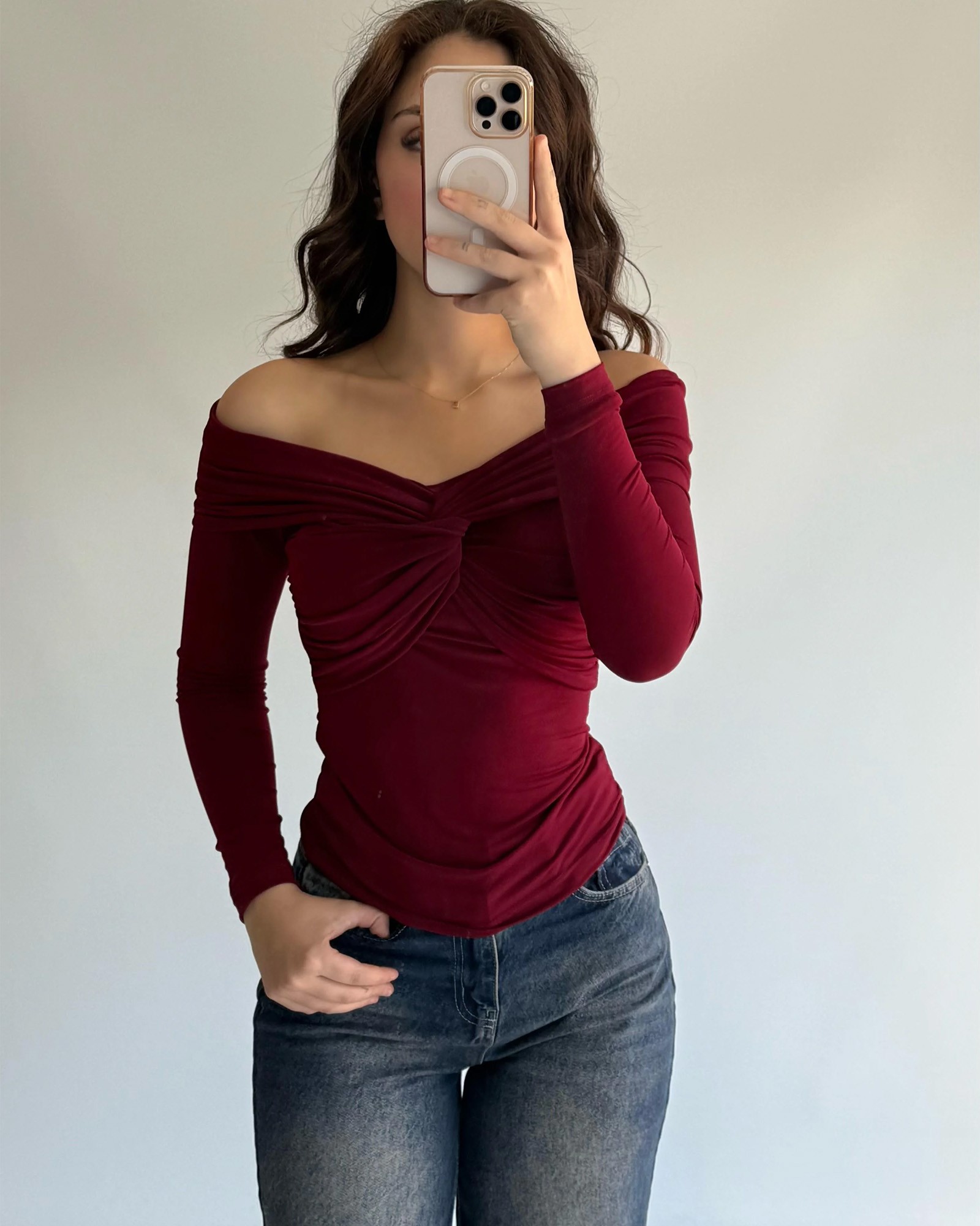 Majica Arisu - bordo - Slika 2