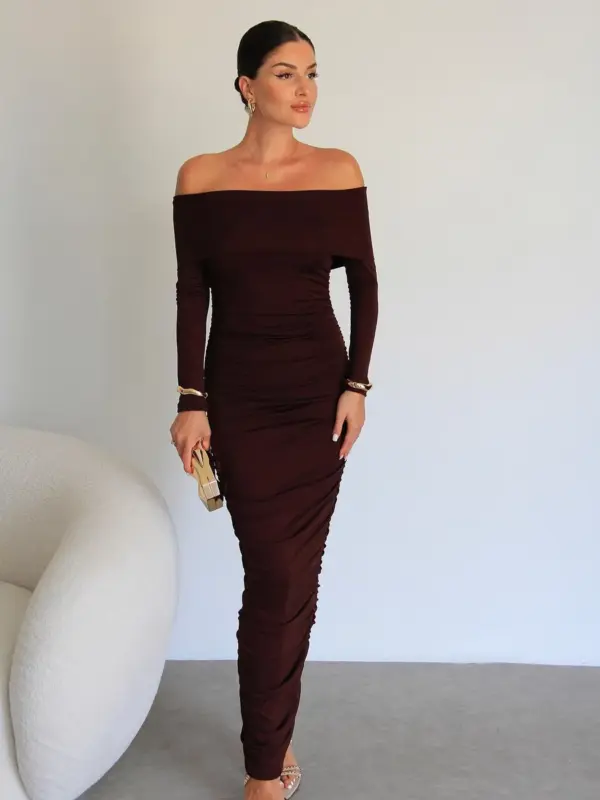 Midi haljina Rosalie - smeđa