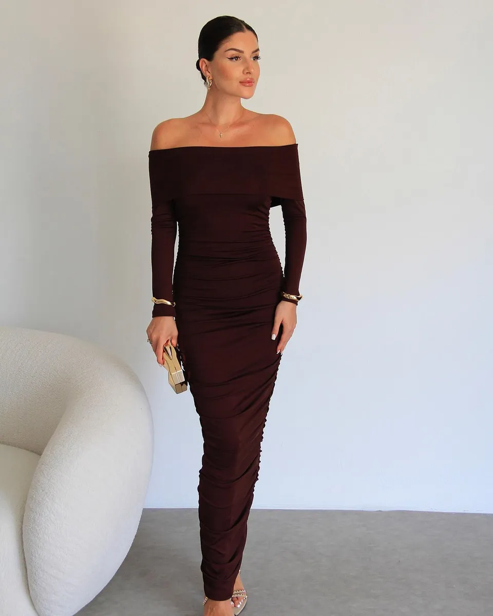 Midi haljina Rosalie - smeđa