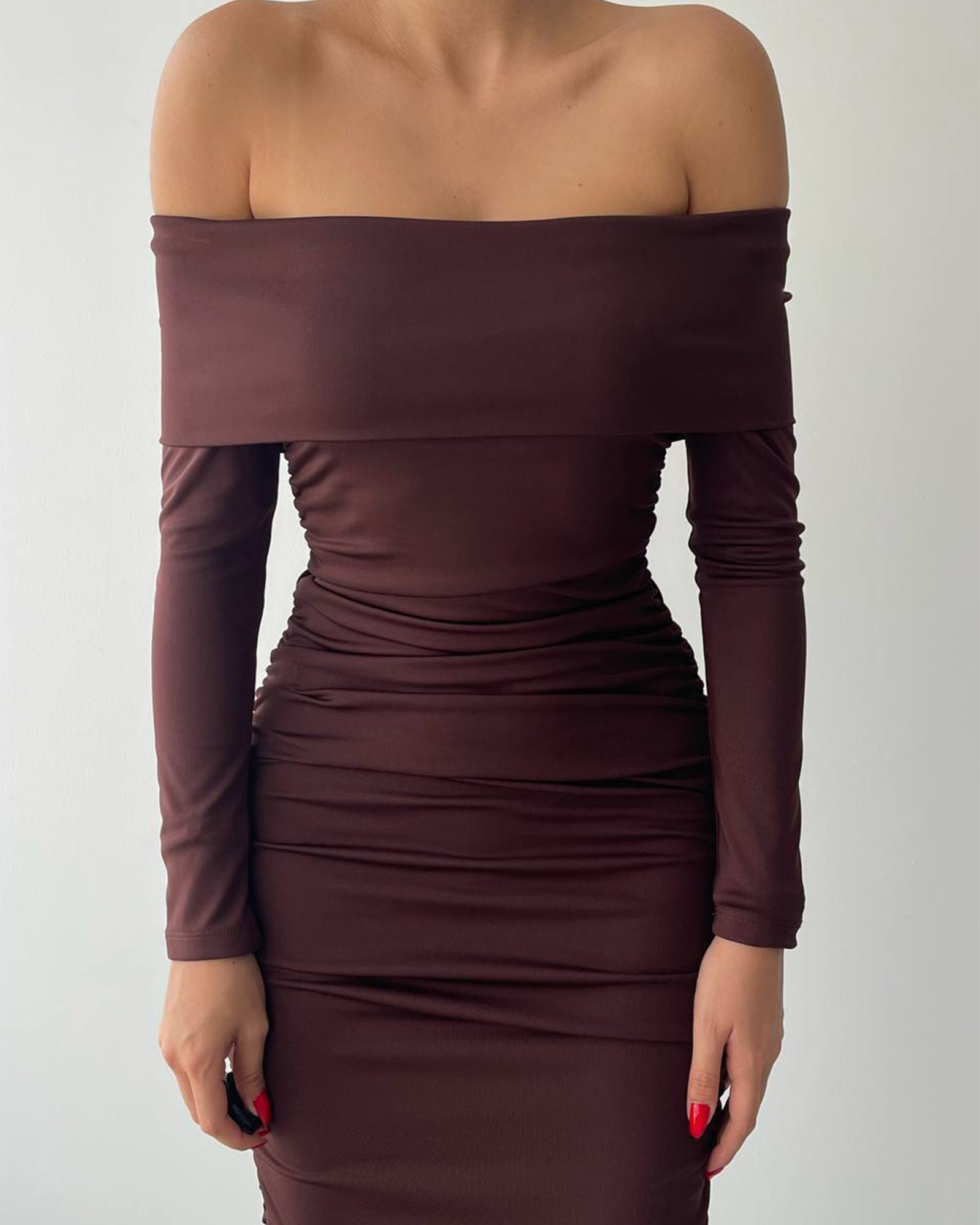 Midi haljina Rosalie - smeđa - Slika 6