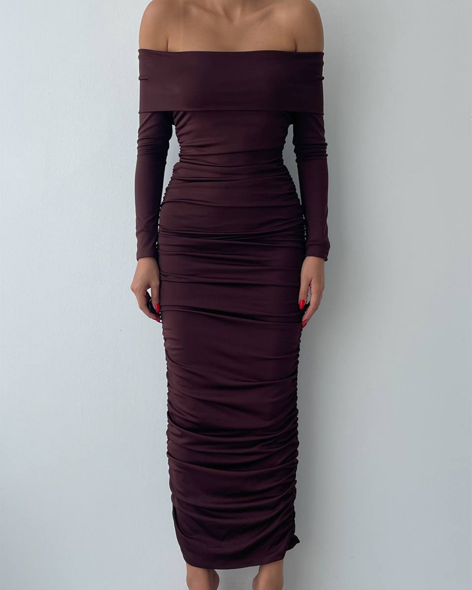 Midi haljina Rosalie - smeđa - Slika 5