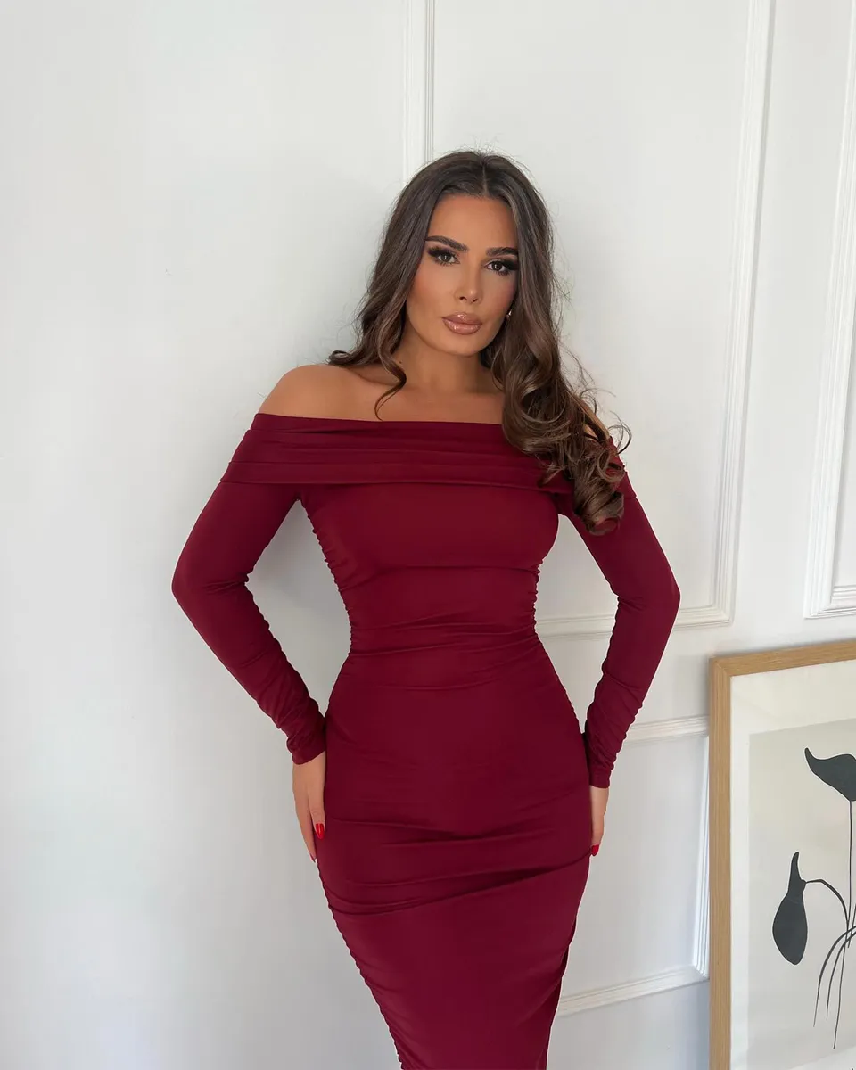 Midi haljina Rosalie - bordo - Slika 2