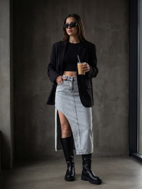 Suknja Andie - svijetli teksas