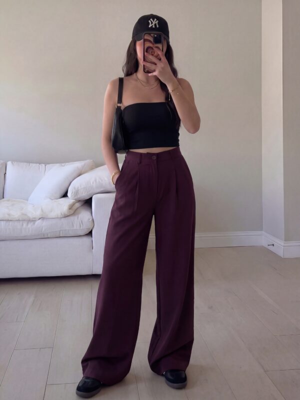 Palazzo hlače Aviora - cherry