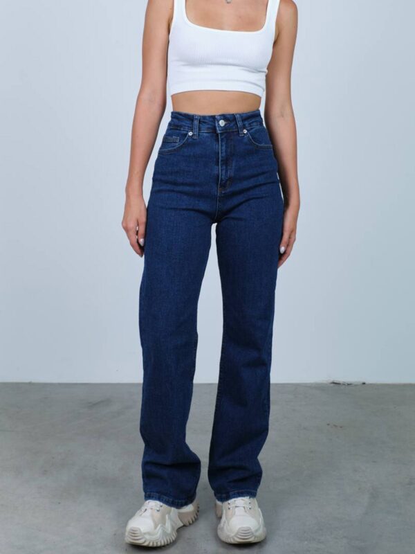 Farmerice široka nogavica Sorina - tamni teksas