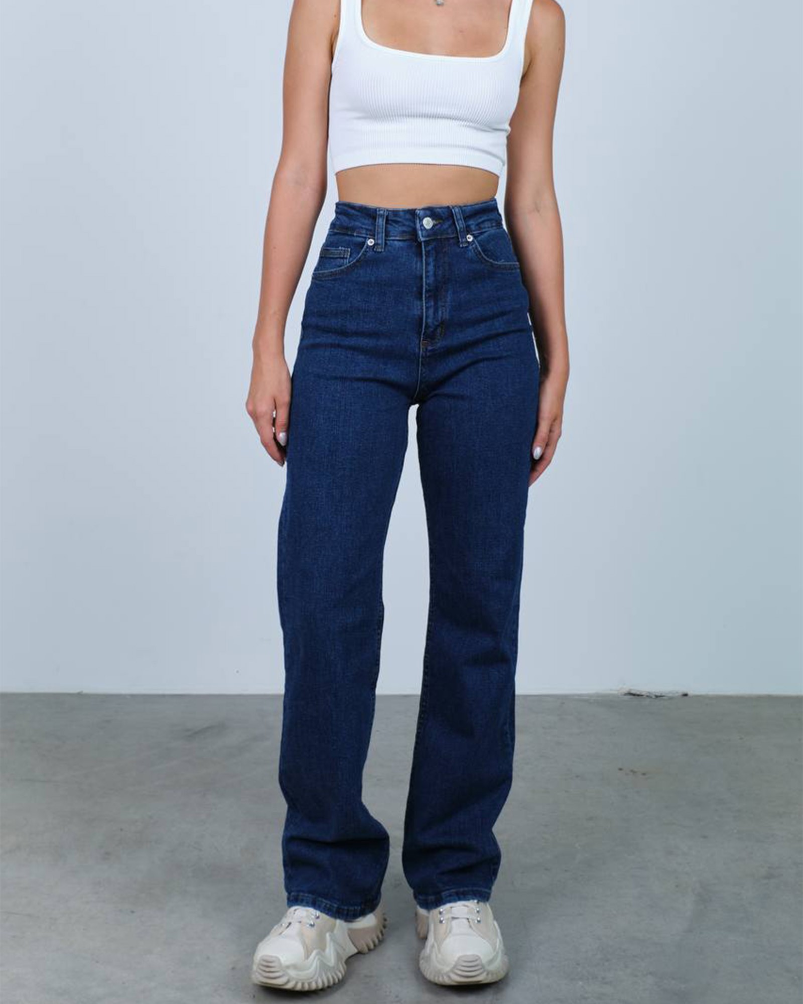 Farmerice široka nogavica Sorina - tamni teksas