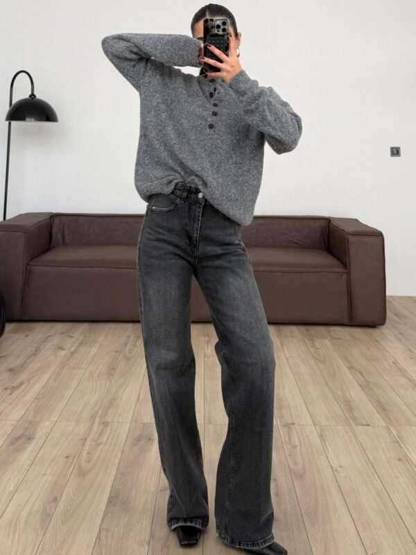 Farmerice široka nogavica Hans - tamnosive