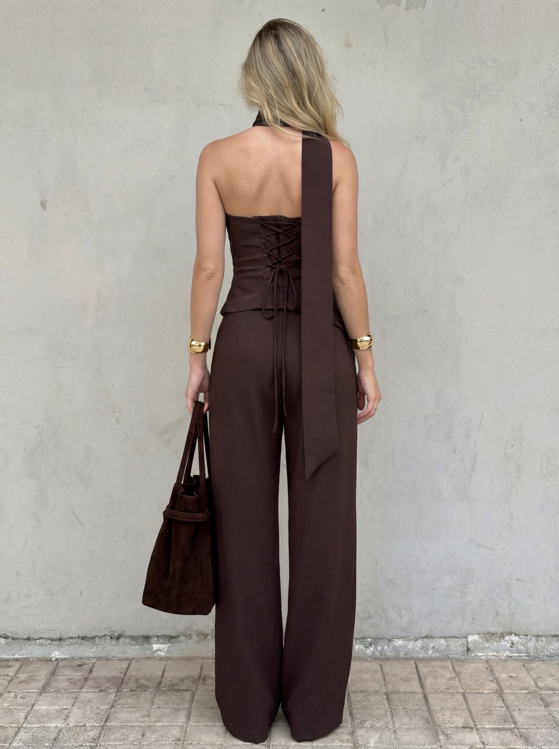 Dvodjelni set Rixelle - smeđi - Slika 2