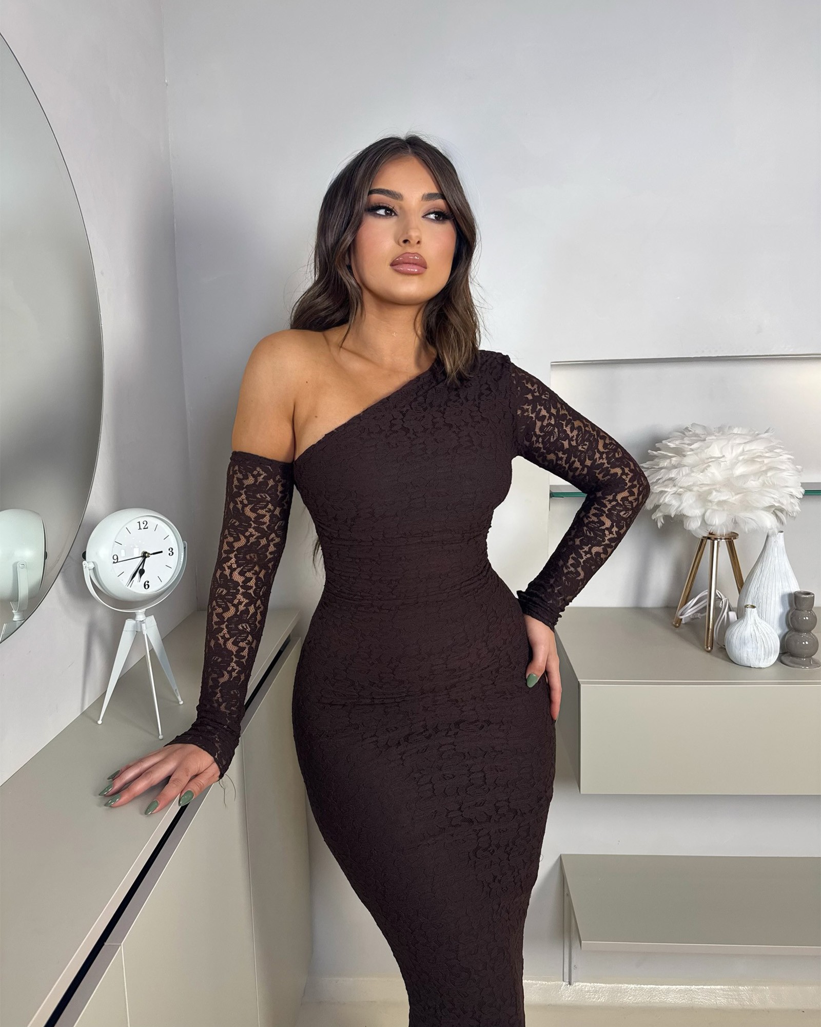 Midi haljina Tayra - smeđa 1 Midi haljina Tayra - smeđa