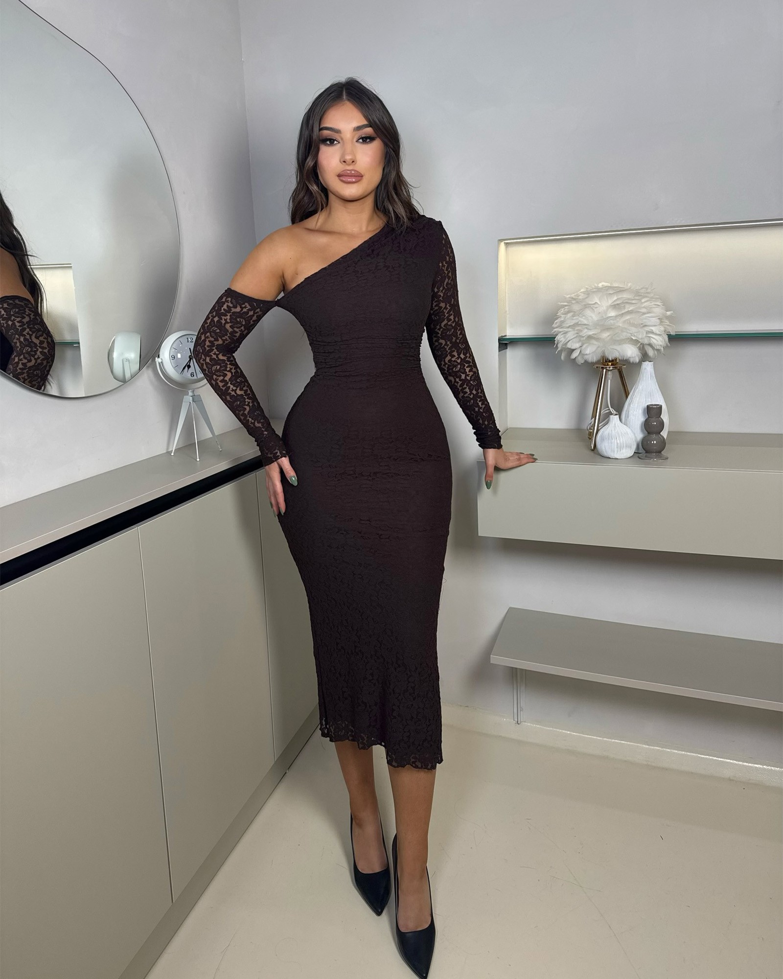 Midi haljina Tayra - smeđa 2 Midi haljina Tayra - smeđa - Slika 2