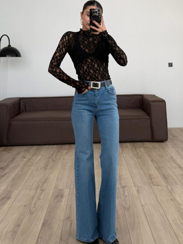 Farmerice flare kroja Dangi - svijetli teksas