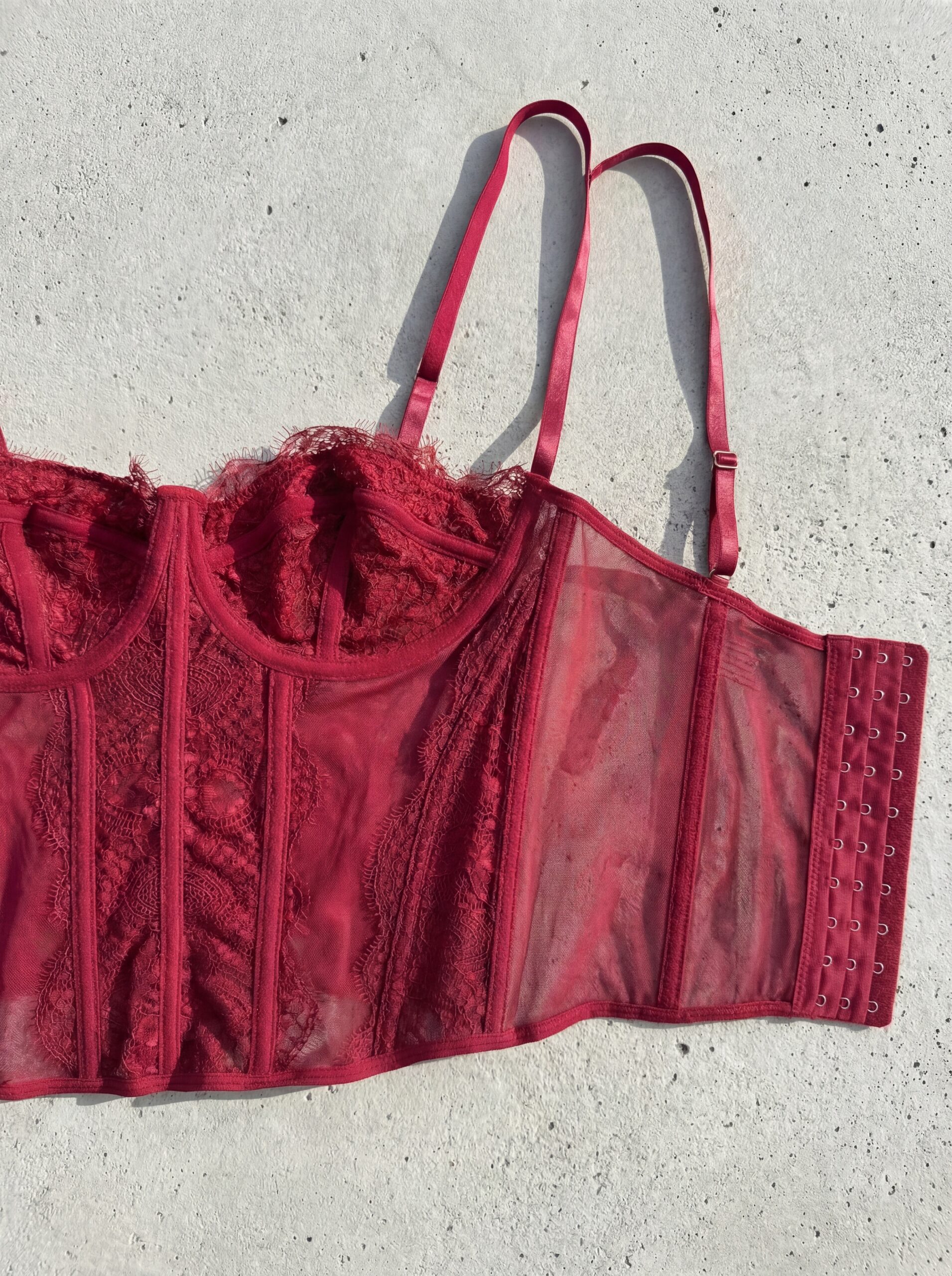 Top - korzet Lea - bordo - Slika 3