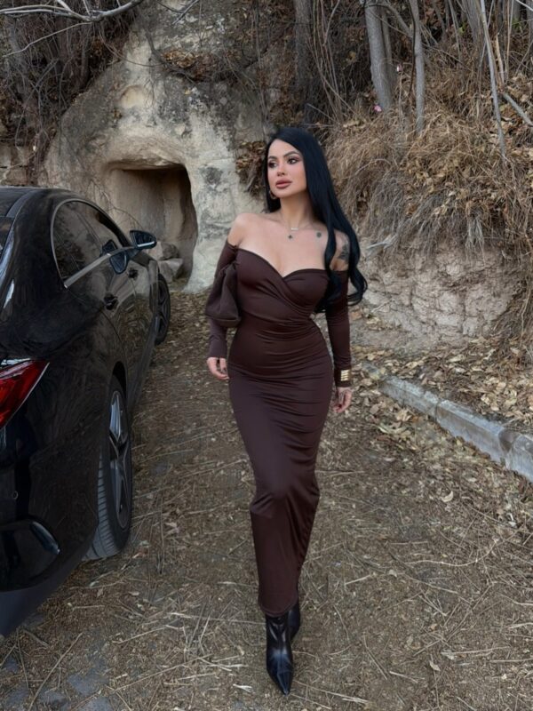 Midi haljina Zalara - smeđa