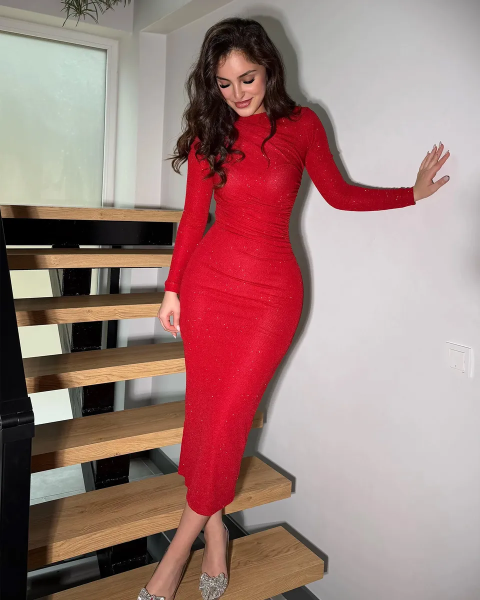 Midi haljina Rayla - crvena - Slika 7