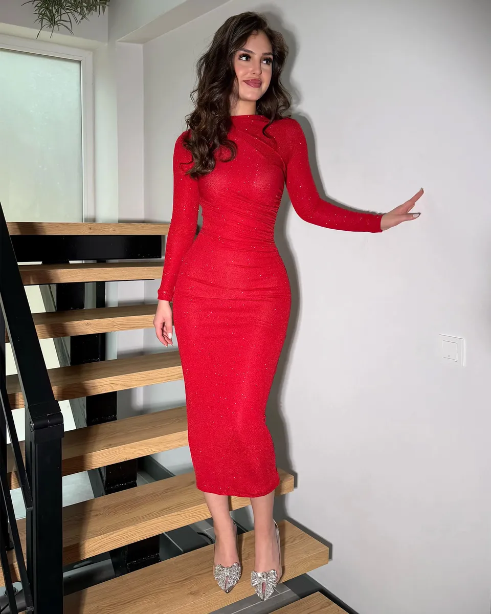 Midi haljina Rayla - crvena - Slika 8