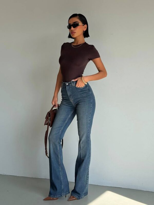 Farmerice flare kroja Morian - tamni teksas