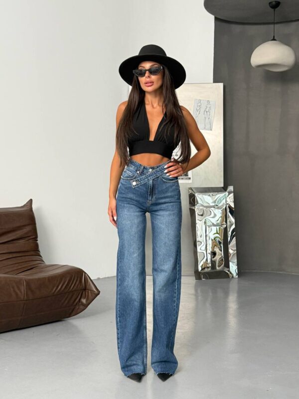 Farmerice na koso kopčanje Pena - vintage teksas