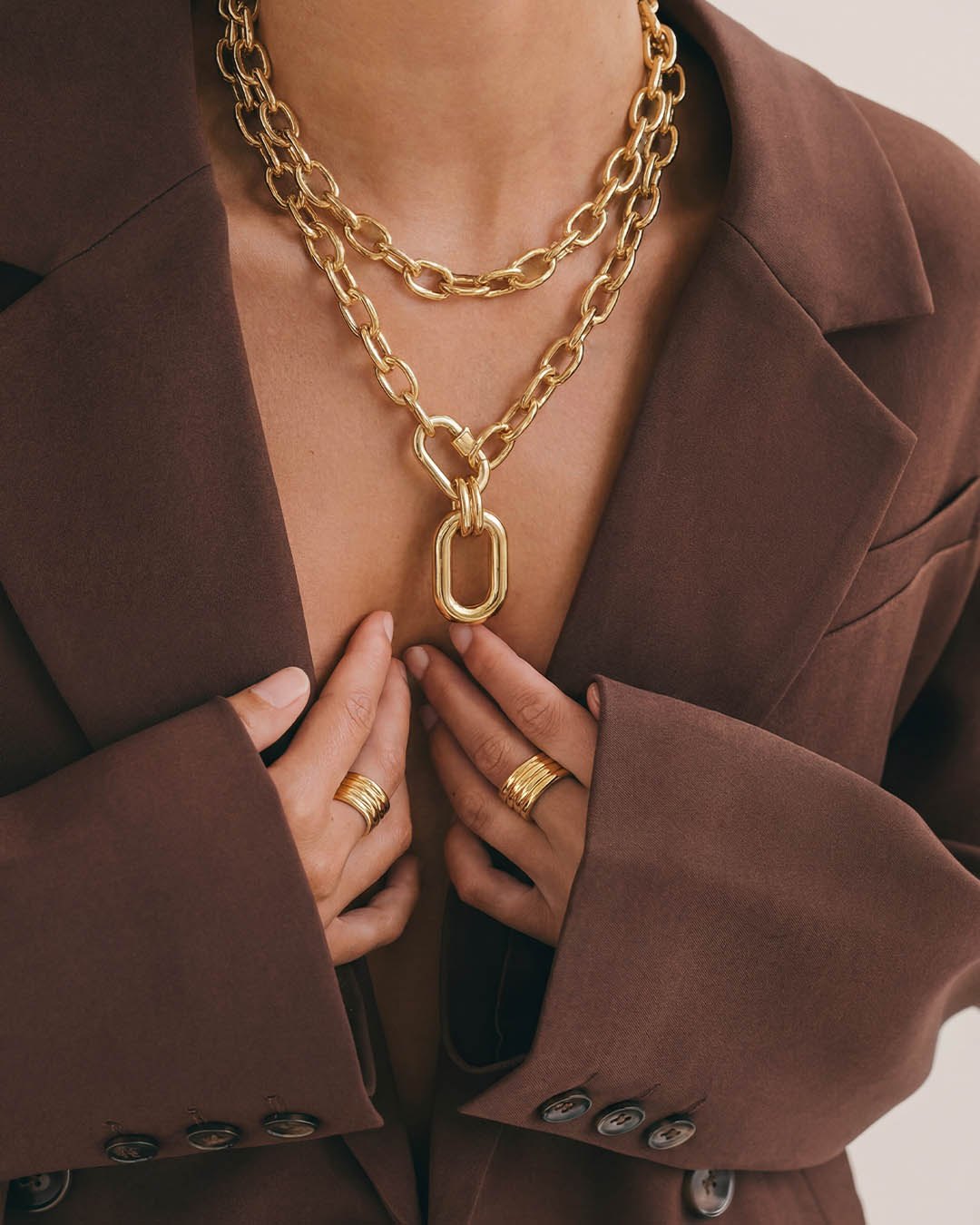 Slojevita ogrlica set 2 komada - golden 1 ogrlica