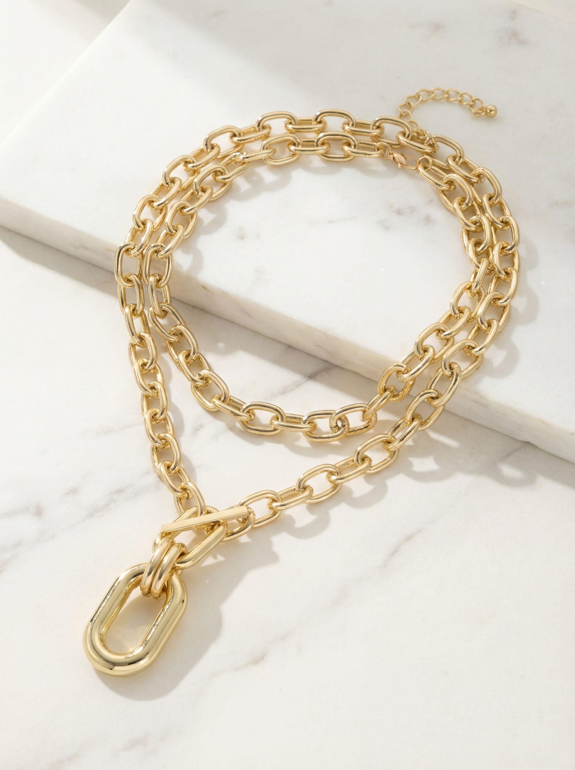 Slojevita ogrlica set 2 komada - golden 2 Slojevita ogrlica set 2 komada - golden - Slika 2