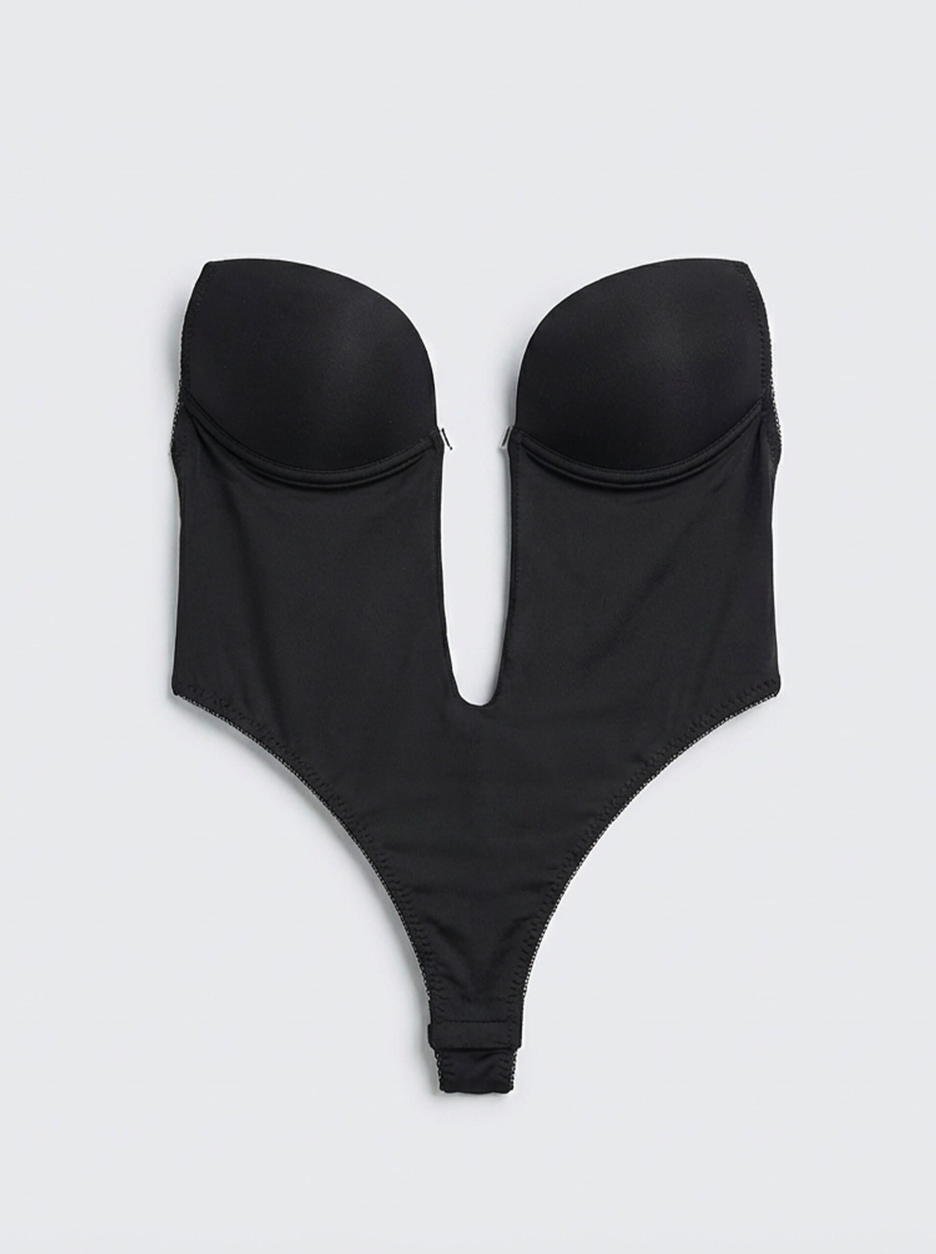 Deep cut body sa umetnutim korpicama i brazilkama - crni 2 Deep cut body sa umetnutim korpicama i brazilkama - crni - Slika 2