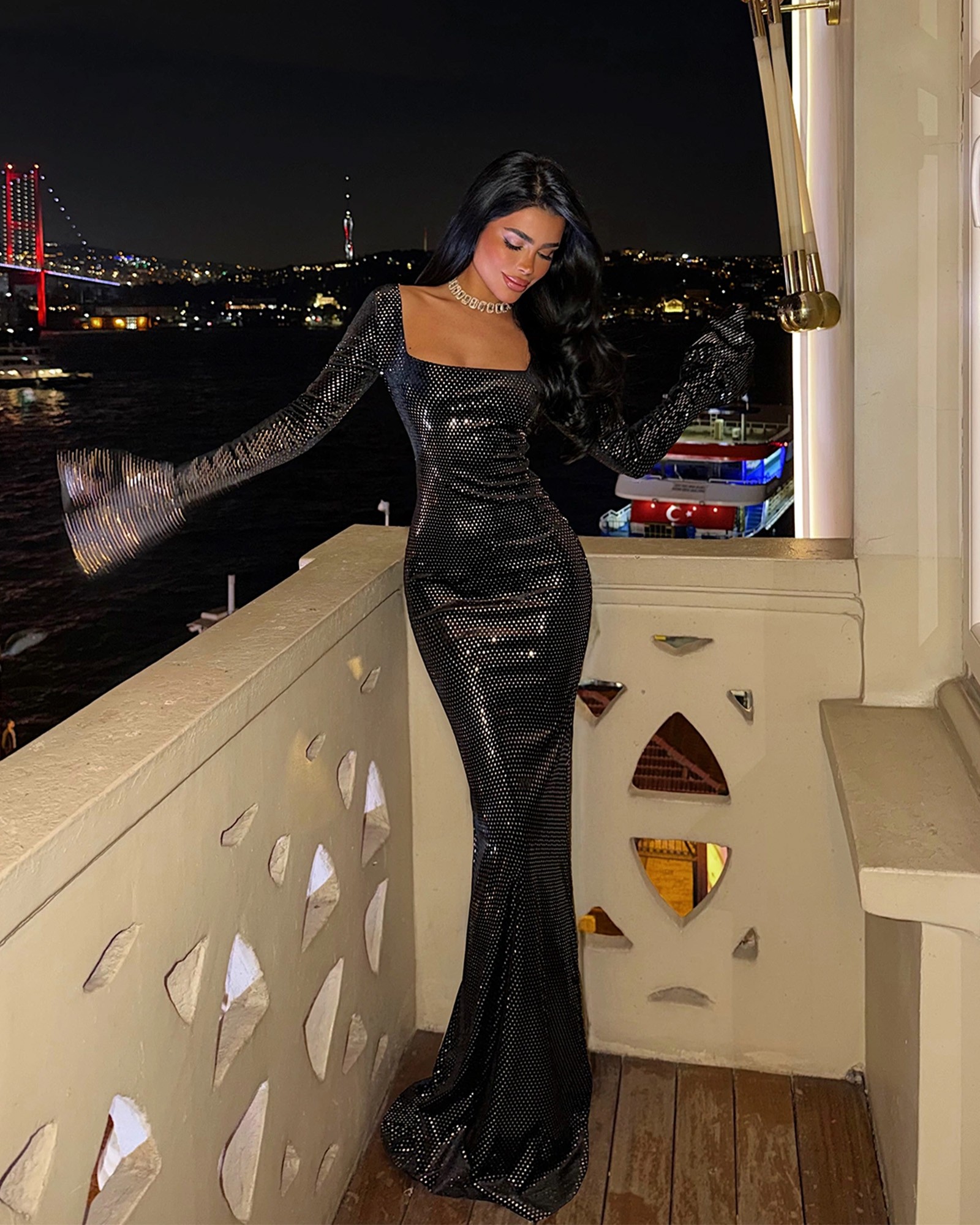 Maxi haljina Tanith - crna 3 Maxi haljina Tanith - crna - Slika 3