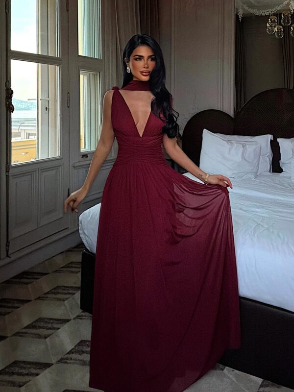 Maxi haljina Lucyna - bordo 6 Lunatik