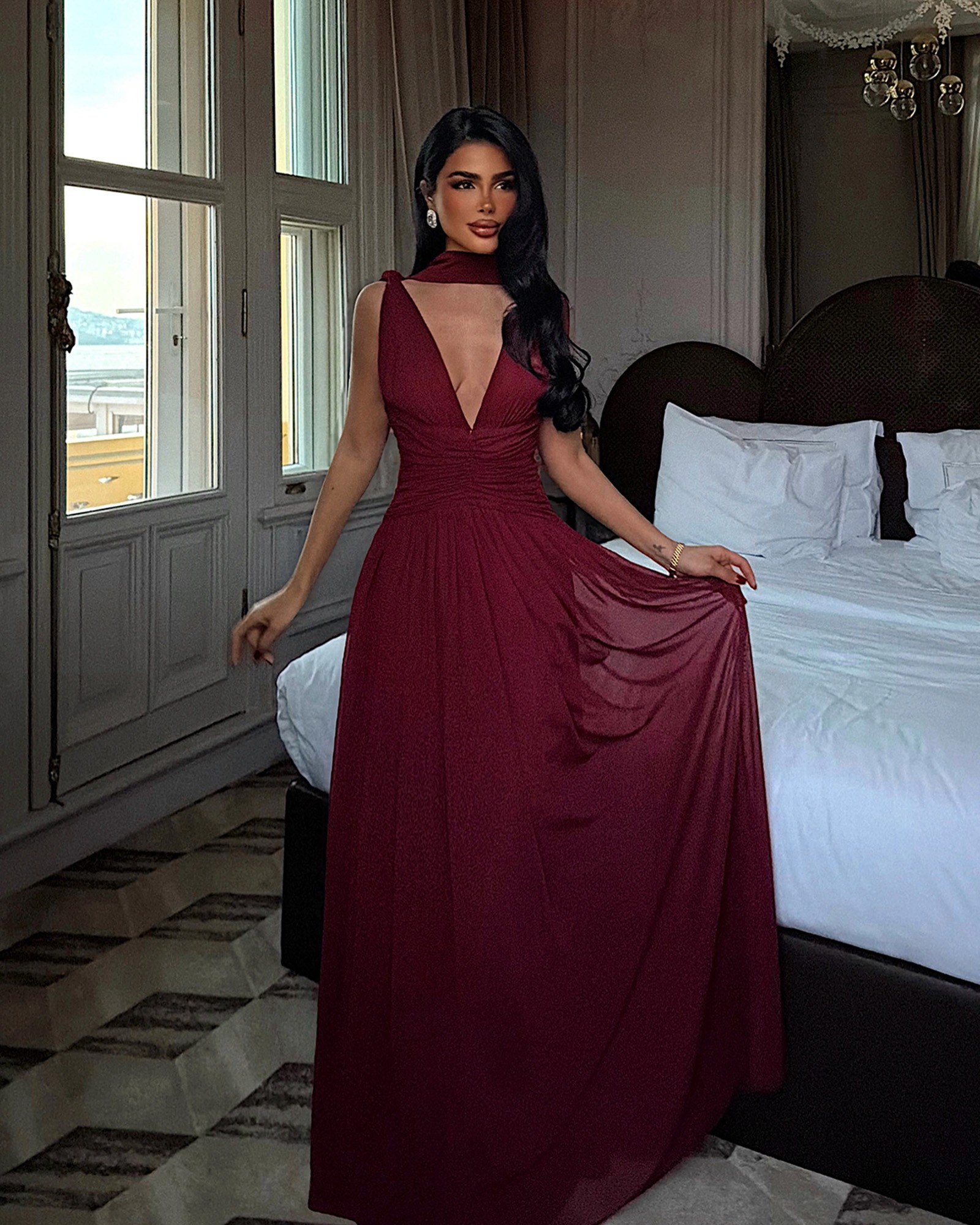 Maxi haljina Lucyna - bordo 3 Maxi haljina Lucyna - bordo - Slika 3