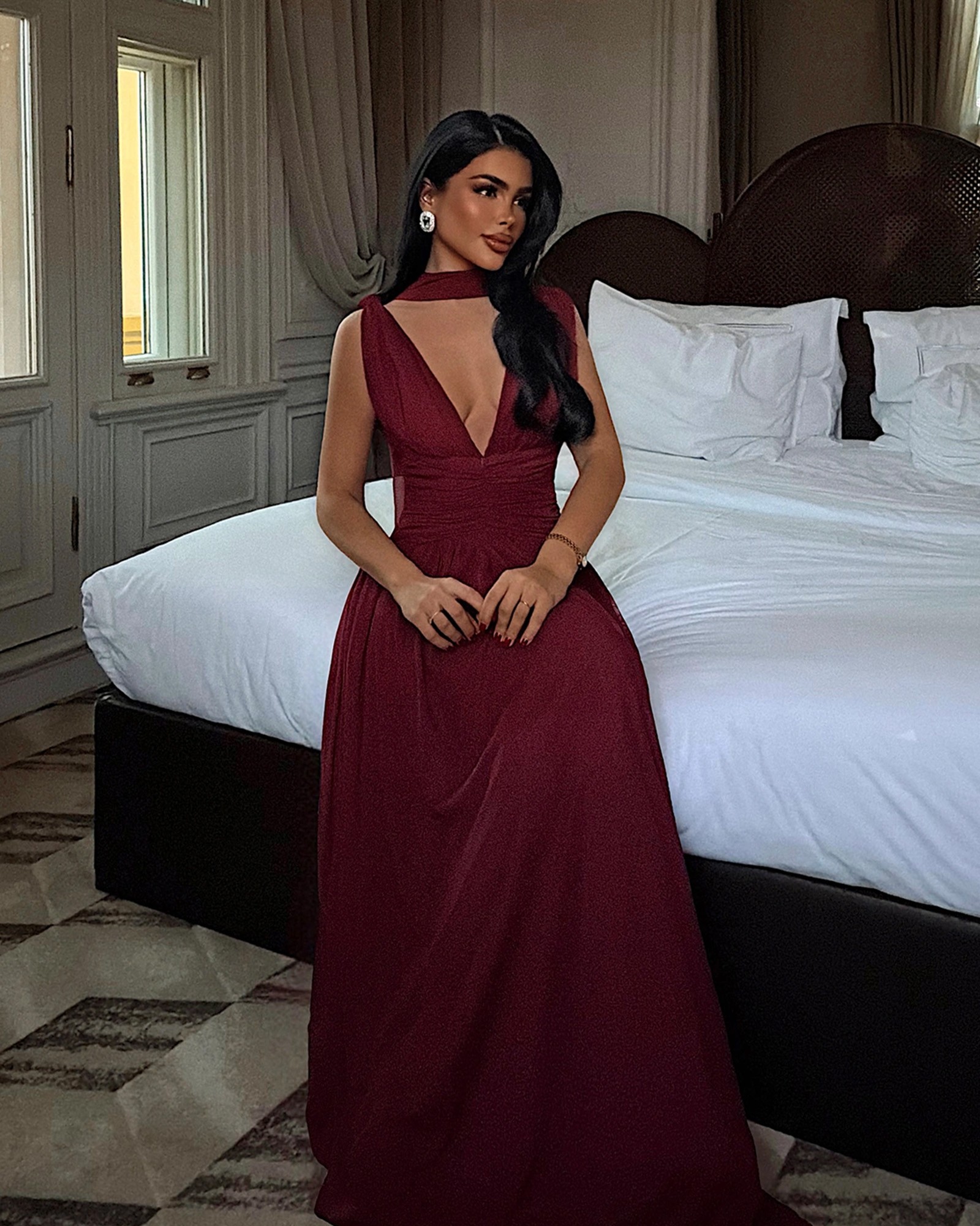 Maxi haljina Lucyna - bordo 1 haljina