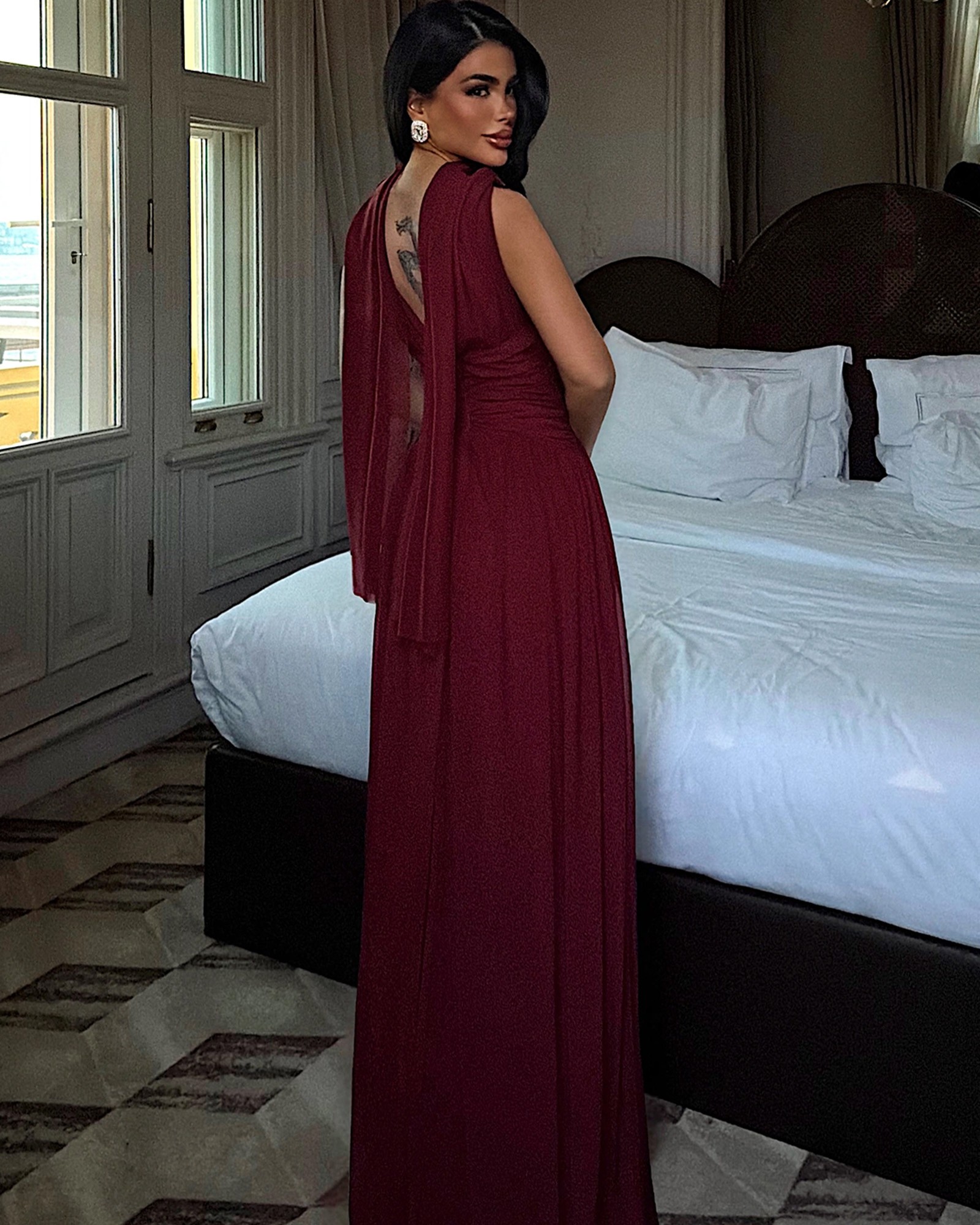 Maxi haljina Lucyna - bordo 4 Maxi haljina Lucyna - bordo - Slika 4