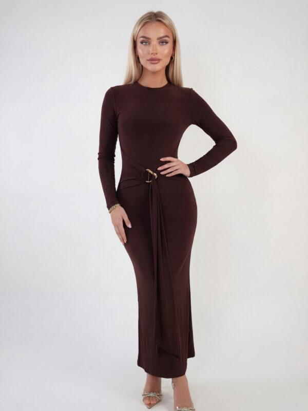 Midi haljina Belland - smeđa