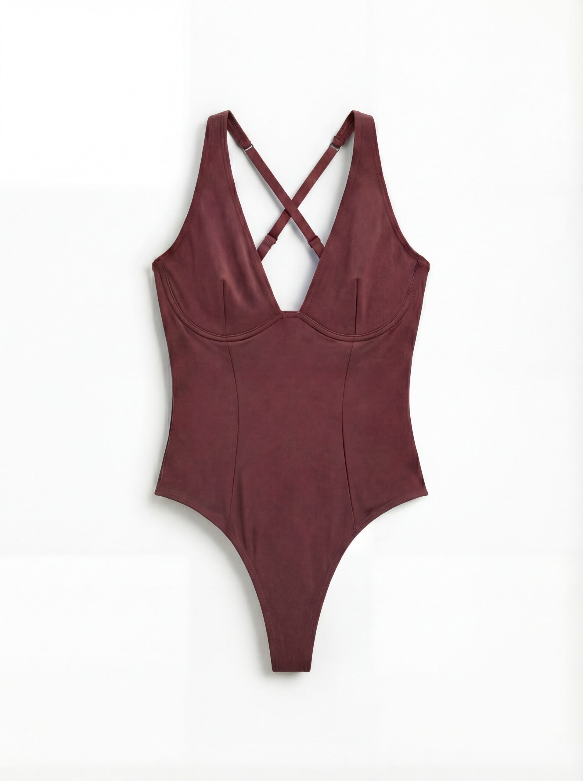 Shapewear body sa otvorenim leđima - smeđi