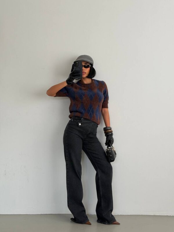 Farmerice na koso kopčanje Felipe - sive 6 Lunatik