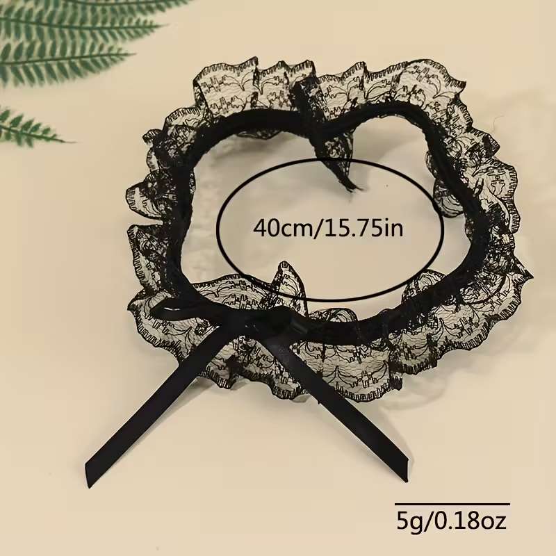 Čipkasti podvez sa mašnicom za bedro 1 komad - crni 2 Čipkasti podvez sa mašnicom za bedro 1 komad - crni - Slika 2