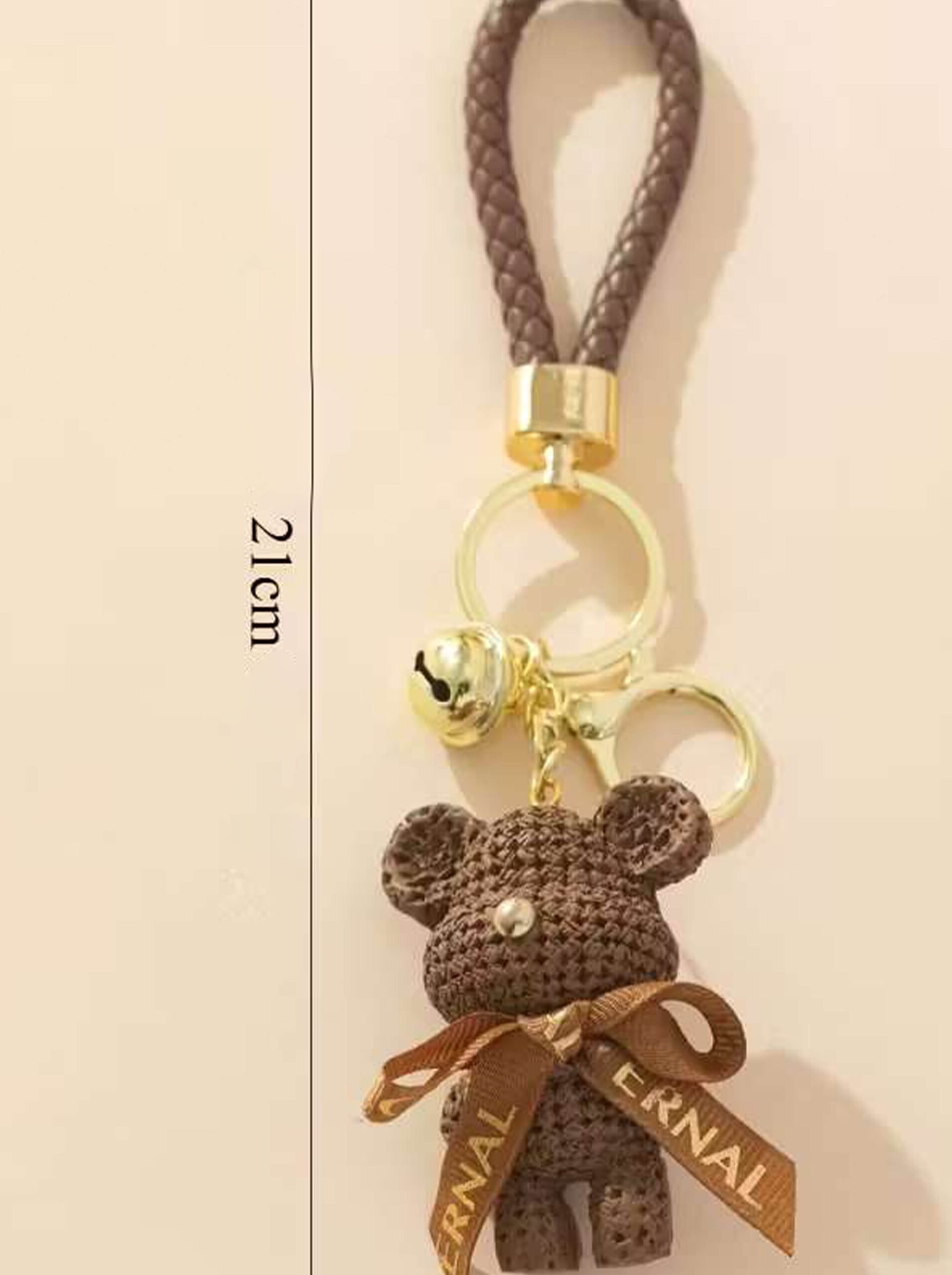 Maxi privjesak za torbu i ključeve Bear - smeđa 2 Maxi privjesak za torbu i ključeve Bear - smeđa - Slika 2