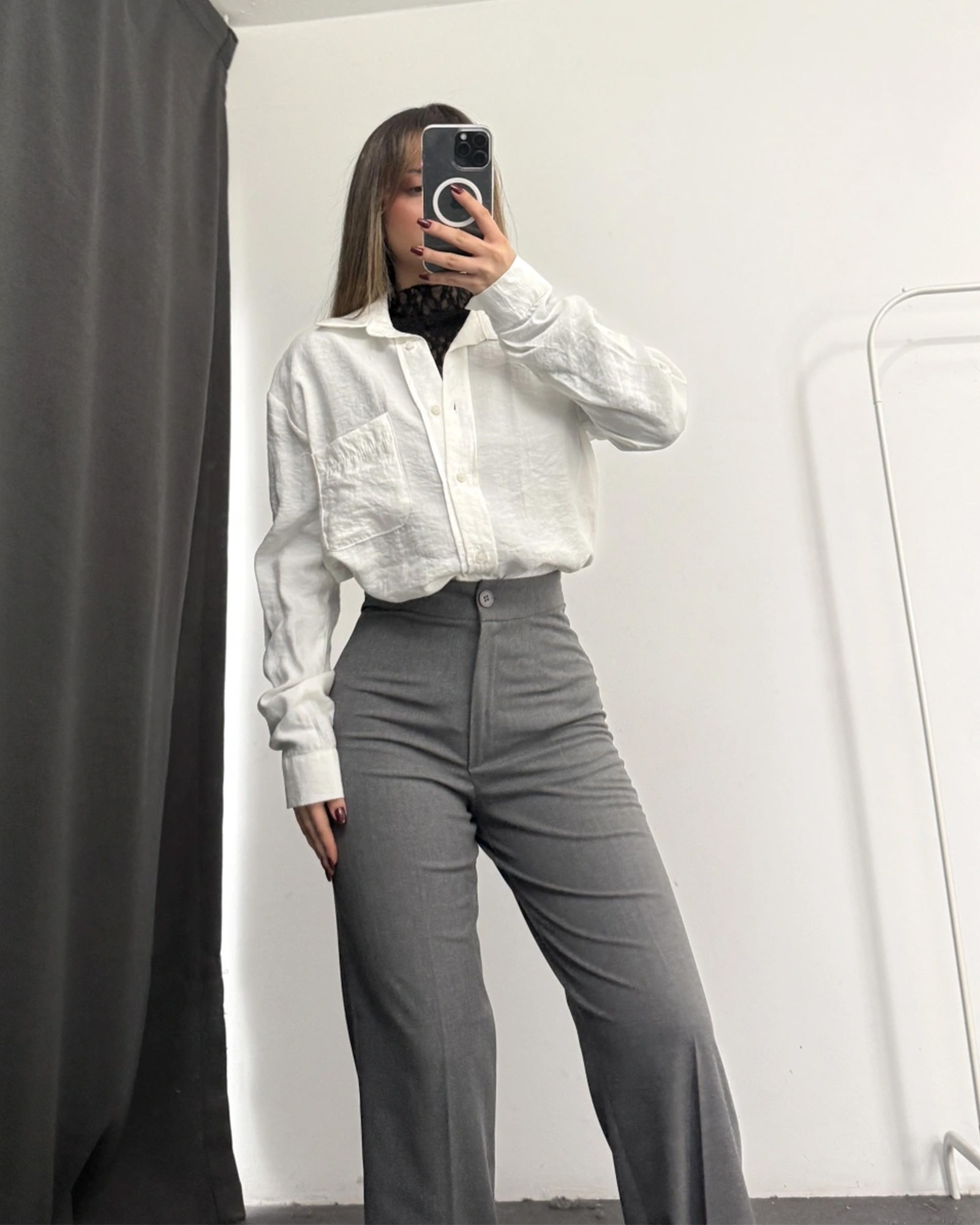 Palazzo hlače Serenze - antracit 1 hlače