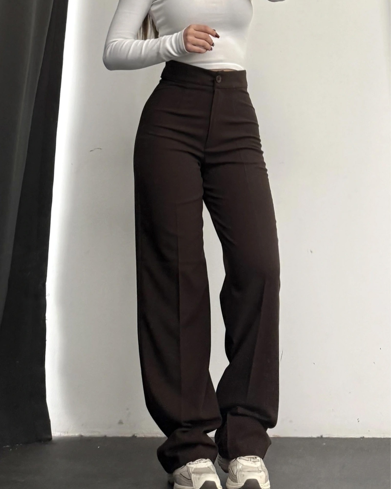 Palazzo hlače Serenze - tamnosmeđe 1 hlače